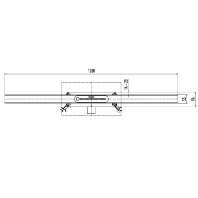 Dušo latakas Kaldawei FLOWLINE ZERO 900x55mm, steel brushed + Sifonas dušo latakui FlowDrain 4