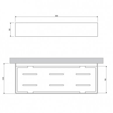 Dušo lentynėlė Omnires Uni UN10335BL 30 x 5 x 11 cm 2