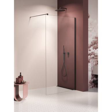 Dušo sienelė New Trendy Nesta Black Brushed, pasirenkami dydžiai Dušo sienelė New Trendy Nesta Black Brushed, pasirenkami dydžiai
