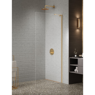 Dušo sienelė New Trendy Nesta Gold Brushed, pasirenkami dydžiai