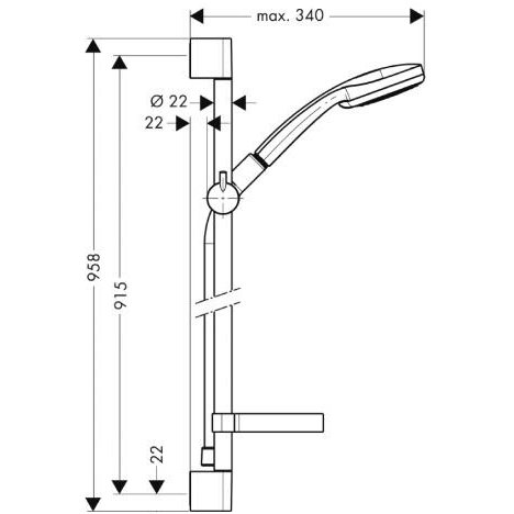 Dušo komplektas Hansgrohe Croma 100 Vario/ Unica C 90 1 Dušo komplektas Hansgrohe Croma 100 Vario/ Unica C 90 1