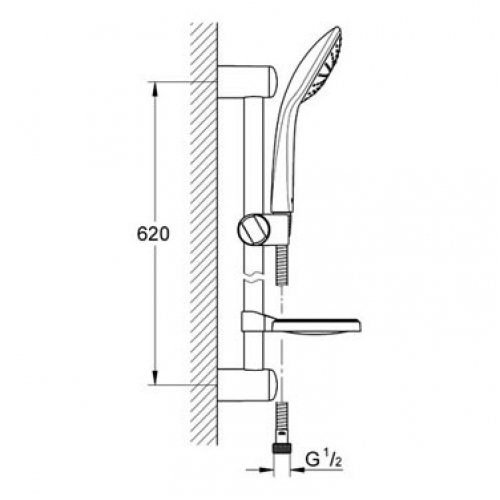Dušo komplektas Grohe euphoria mono 600 1