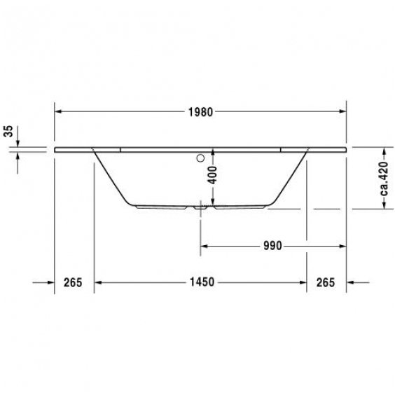 Duravit kampinė vonia D-Code 1400x1400 mm 2