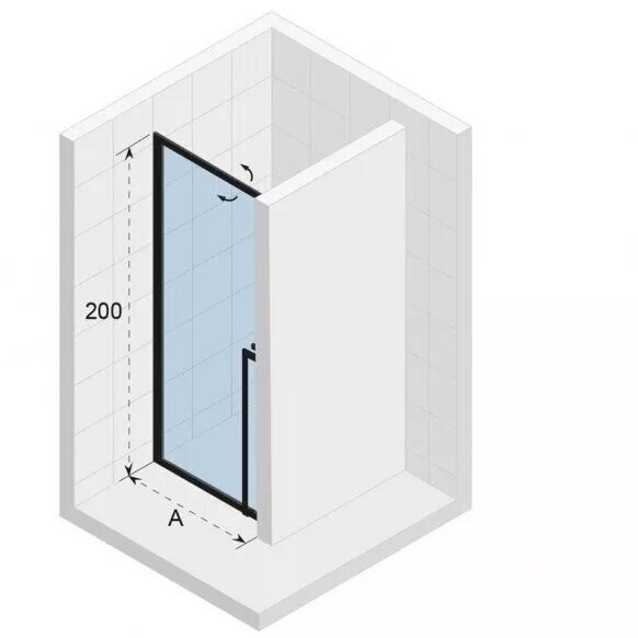 Dušo durys Riho Lucid GD101 100 cm, juodas profilis 1