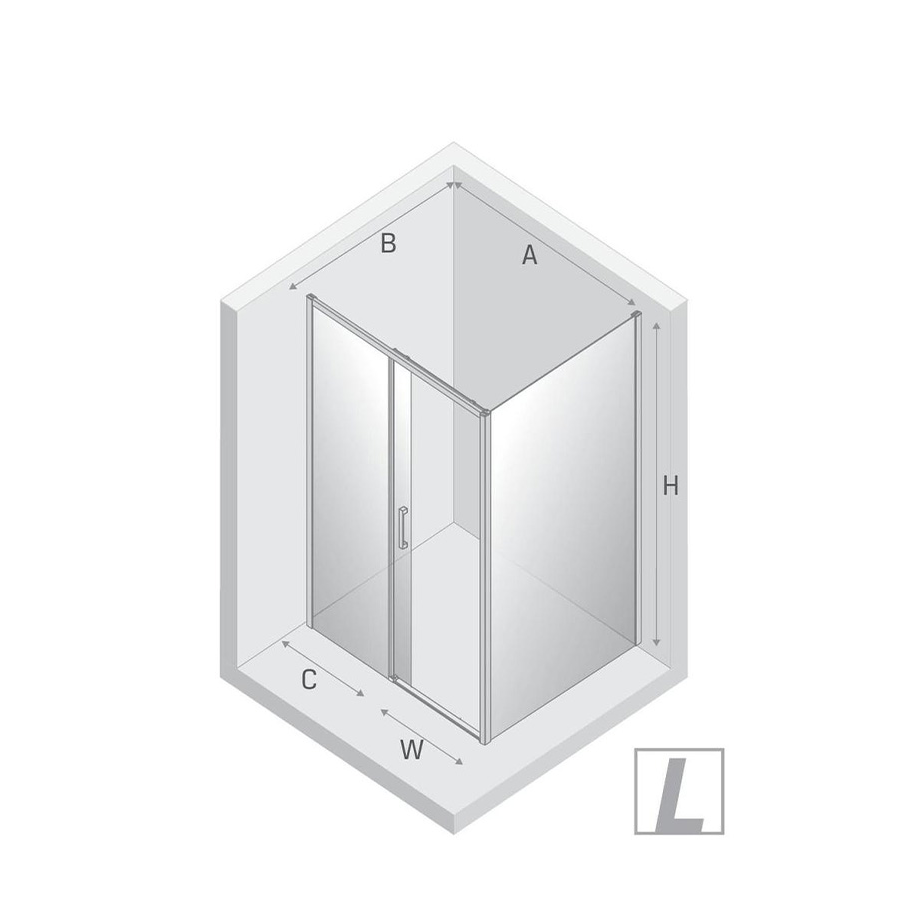 Dušo kabina New Trendy Prime Copper BRUSHED square, pasirenkamas dydis ir pusė 6