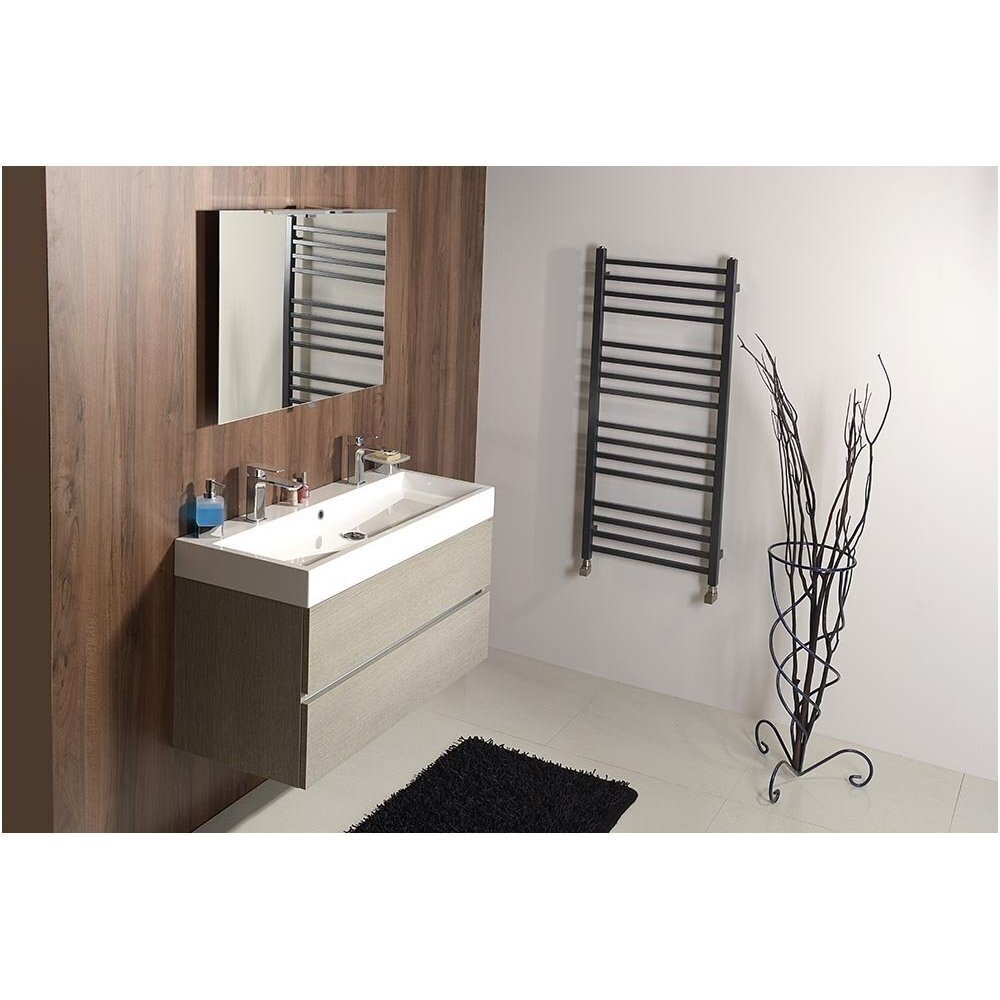 Elektrinis rankšluosčių džiovintuvas Sapho Metro 89 x 45 cm juodos spalvos su tenu 2 Elektrinis rankšluosčių džiovintuvas Sapho Metro 89 x 45 cm juodos spalvos su tenu 2