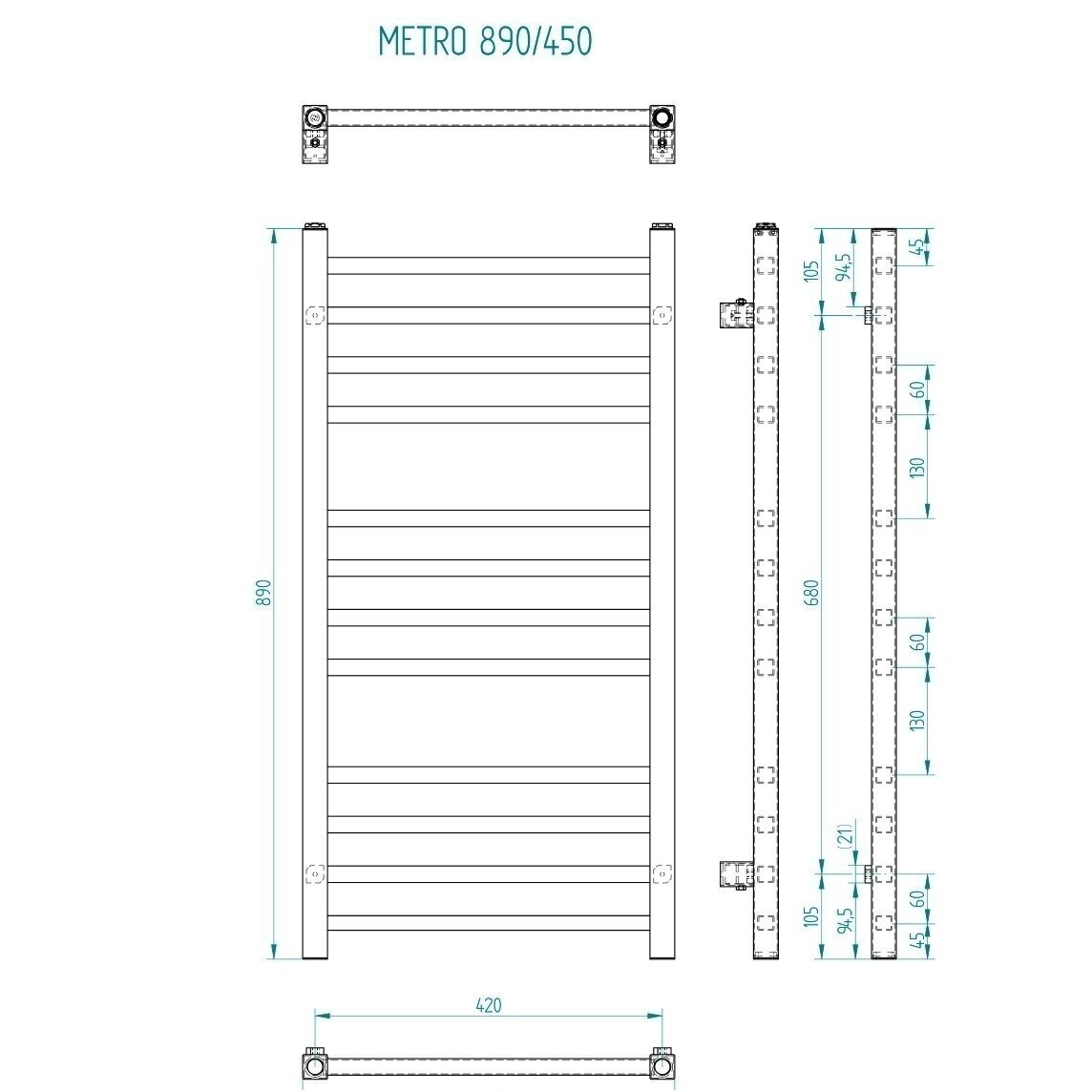 Elektrinis rankšluosčių džiovintuvas Sapho Metro 89 x 45 cm juodos spalvos su tenu 6 Elektrinis rankšluosčių džiovintuvas Sapho Metro 89 x 45 cm juodos spalvos su tenu 6