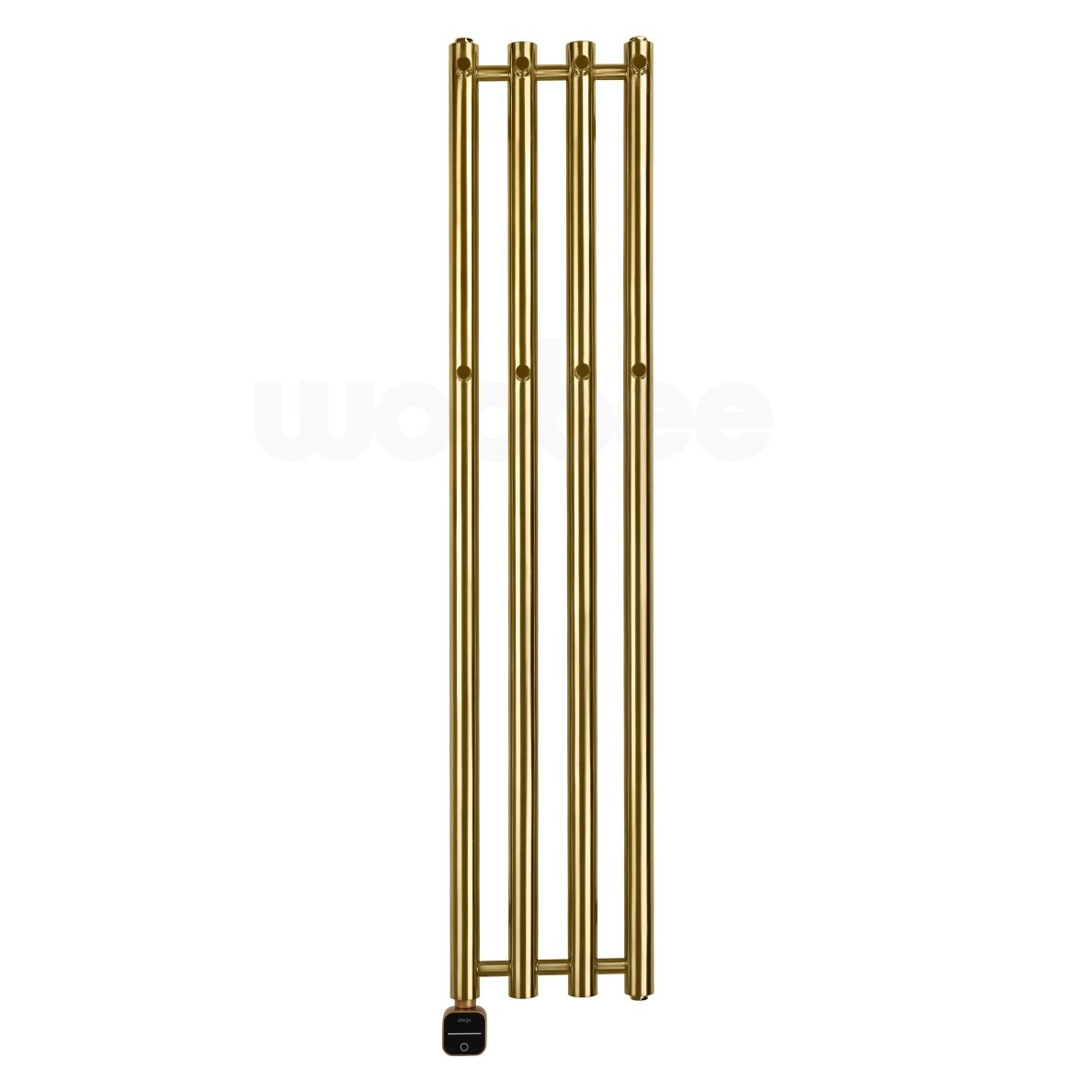 Elektrinis džiovintuvas Wobbee BARNA 26x120cm be laido, kairinis, pvd braižyto aukso spalvos Elektrinis džiovintuvas Wobbee BARNA 26x120cm be laido, kairinis, pvd braižyto aukso spalvos