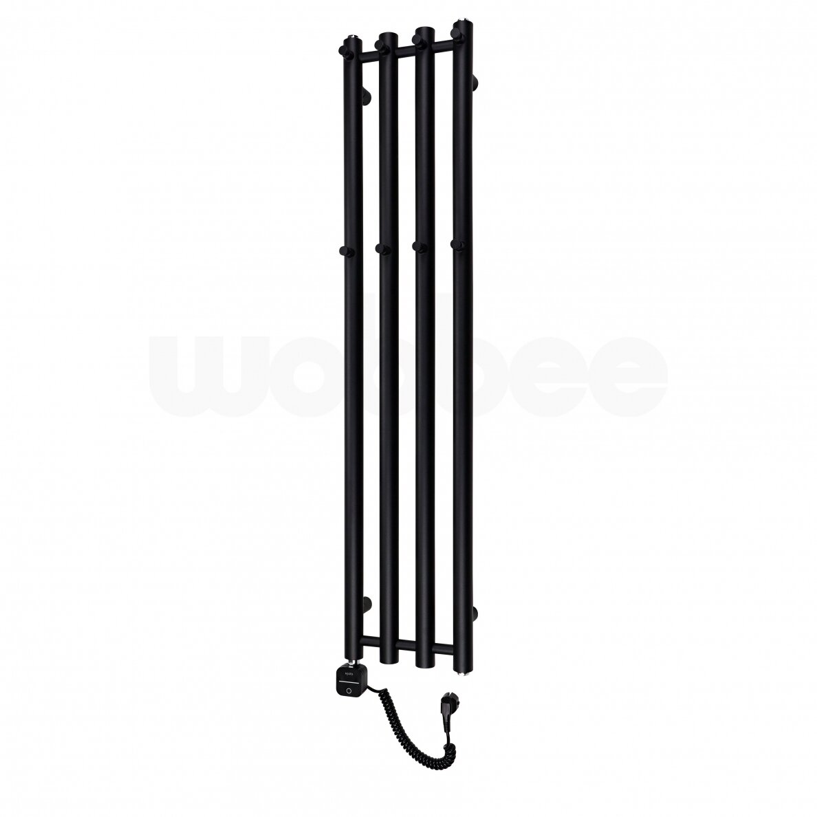 Elektrinis džiovintuvas Wobbee BARNA 26x120cm su laidu kairėje pusėje, juodos matinės spalvos Elektrinis džiovintuvas Wobbee BARNA 26x120cm su laidu kairėje pusėje, juodos matinės spalvos
