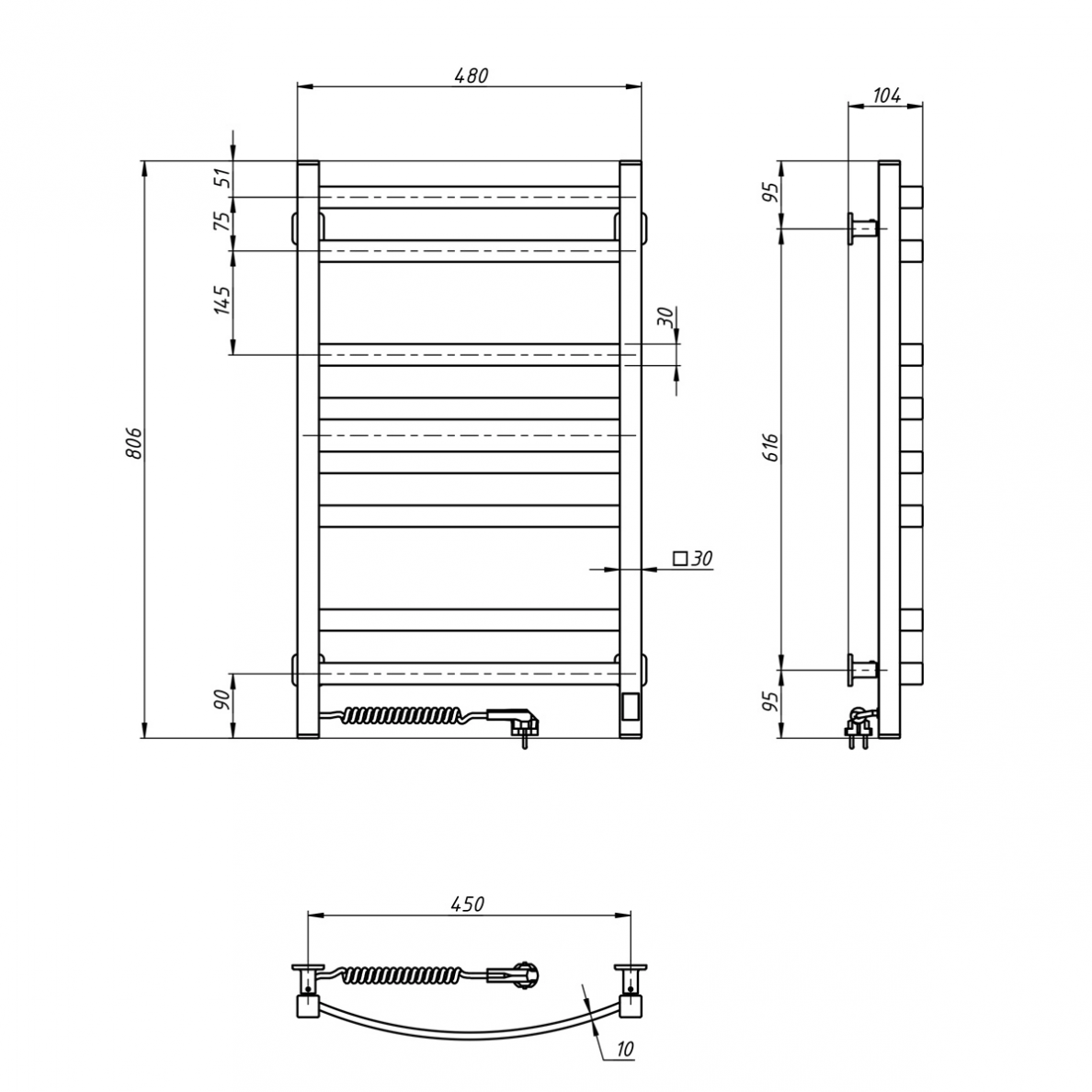Elektrinis rankšluosčių džiovintuvas Navin Avalon 480*800 Sensor, baltas, (laidas kairėje) 8 Elektrinis rankšluosčių džiovintuvas Navin Avalon 480*800 Sensor, baltas, (laidas kairėje) 8