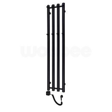 Elektrinis džiovintuvas Wobbee BARNA 26x120cm su laidu kairėje pusėje, juodos matinės spalvos Elektrinis džiovintuvas Wobbee BARNA 26x120cm su laidu kairėje pusėje, juodos matinės spalvos