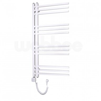 Elektrinis rankšluosčių džiovintuvas WOBBEE FLINT WHITE 50x100cm baltas kairinis su tenu su laidu Elektrinis rankšluosčių džiovintuvas WOBBEE FLINT WHITE 50x100cm baltas kairinis su tenu su laidu