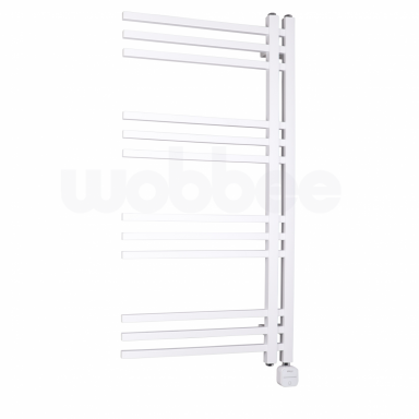 Elektrinis rankšluosčių džiovintuvas WOBBEE FLINT WHITE 50x100cm baltas dešininis su tenu paslėptu montavimu
