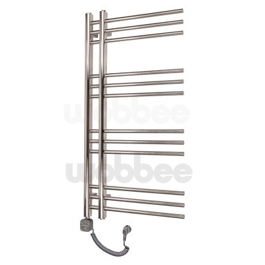 Elektrinis rankšluosčių džiovintuvas WOBBEE GLASTON BRUSHED NICKEL PVD 50x100cm braižyto nikelio spalvos kairinis su tenu su laidu Elektrinis rankšluosčių džiovintuvas WOBBEE GLASTON BRUSHED NICKEL PVD 50x100cm braižyto nikelio spalvos kairinis su tenu su laidu