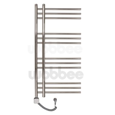 Elektrinis rankšluosčių džiovintuvas WOBBEE GLASTON BRUSHED NICKEL PVD 50x100cm braižyto nikelio spalvos kairinis su tenu su laidu Elektrinis rankšluosčių džiovintuvas WOBBEE GLASTON BRUSHED NICKEL PVD 50x100cm braižyto nikelio spalvos kairinis su tenu su laidu