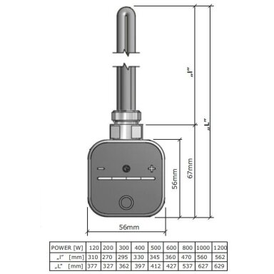 Elektrinis tenas HEATQ NEX su spiraliniu laidu 300W baltas