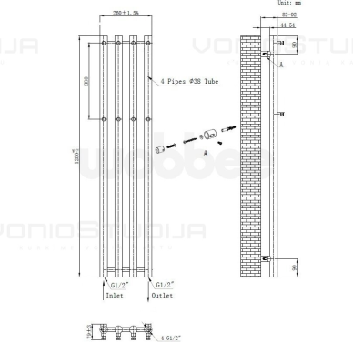 Elektrinis džiovintuvas Wobbee BARNA 26x120cm be laido, dešininis, pvd braižyto aukso spalvos 3 Elektrinis džiovintuvas Wobbee BARNA 26x120cm be laido, dešininis, pvd braižyto aukso spalvos 3