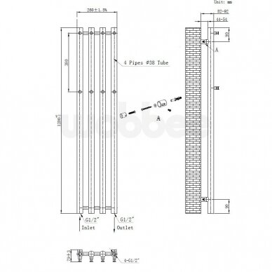 Elektrinis džiovintuvas Wobbee BARNA 26x120cm su laidu kairėje pusėje, juodos matinės spalvos 4 Elektrinis džiovintuvas Wobbee BARNA 26x120cm su laidu kairėje pusėje, juodos matinės spalvos 4