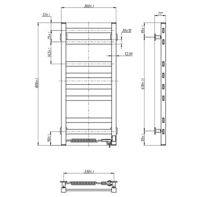 Elektrinis rankšluosčių džiovintuvas Navin Avangard 360x800 Sensor, (laidas kairėje) 4 Elektrinis rankšluosčių džiovintuvas Navin Avangard 360x800 Sensor, (laidas kairėje) 4