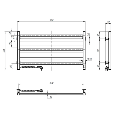 Elektrinis rankšluosčių džiovintuvas Navin Avangard 900x500 Sensor, kairė pusė, baltas 4 Elektrinis rankšluosčių džiovintuvas Navin Avangard 900x500 Sensor, kairė pusė, baltas 4