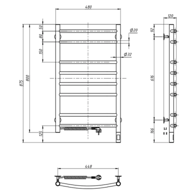 Elektrinis rankšluosčių džiovintuvas Navin Camellia 480x800 Sensor, auksinis, kairė pusė 4 Elektrinis rankšluosčių džiovintuvas Navin Camellia 480x800 Sensor, auksinis, kairė pusė 4