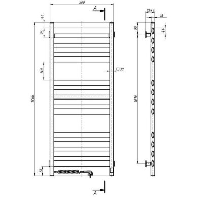 Elektrinis rankšluosčių džiovintuvas Navin Ellipse 500*1200 Sensor, baltas, (laidas kairėje) 2 Elektrinis rankšluosčių džiovintuvas Navin Ellipse 500*1200 Sensor, baltas, (laidas kairėje) 2