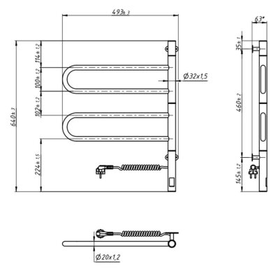 Elektrinis rankšluosčių džiovintuvas Navin Fouette 480*600 Sensor 6