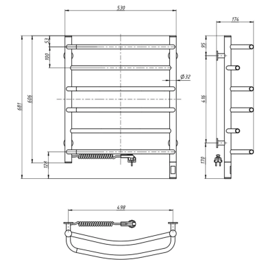 Elektrinis rankšluosčių džiovintuvas Navin Omega 530x600 sensor, kairė pusė, baltas 3 Elektrinis rankšluosčių džiovintuvas Navin Omega 530x600 sensor, kairė pusė, baltas 3