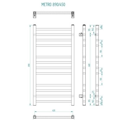 Elektrinis rankšluosčių džiovintuvas Sapho Metro 89 x 45 cm juodos spalvos su tenu 6 Elektrinis rankšluosčių džiovintuvas Sapho Metro 89 x 45 cm juodos spalvos su tenu 6