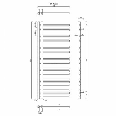 Elektrinis rankšluosčių džiovintuvas Sapho Dorlion baltas 50x120cm 5 Elektrinis rankšluosčių džiovintuvas Sapho Dorlion baltas 50x120cm 5