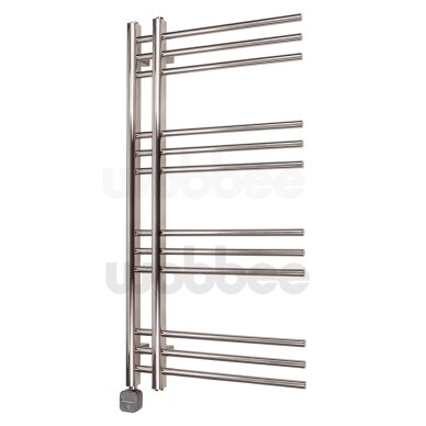 Elektrinis rankšluosčių džiovintuvas WOBBEE GLASTON BRUSHED NICKEL PVD 50x100cm braižyto nikelio spalvos kairinis su tenu paslėptu montavimu