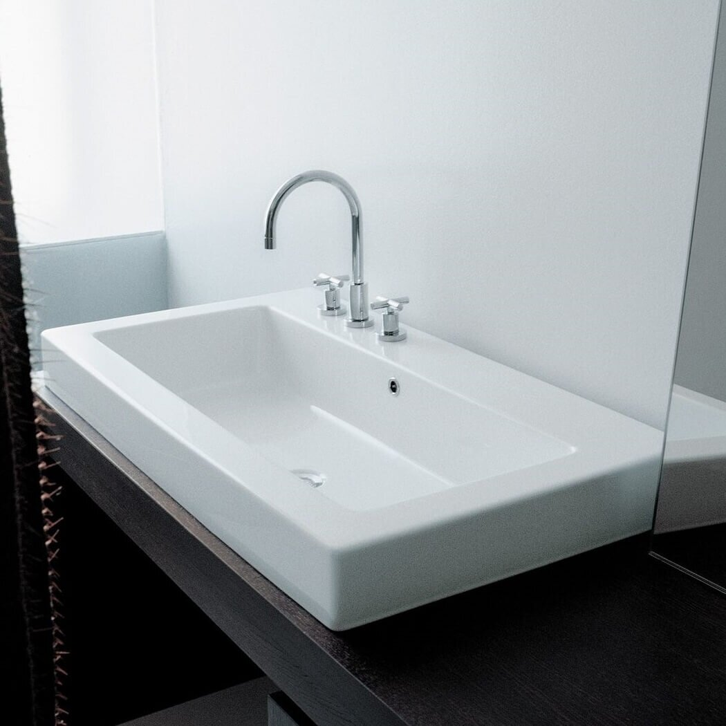 Flaminia Acquagrande 1010x550xH100 įleidžiamas praustuvas, baltas blizgus