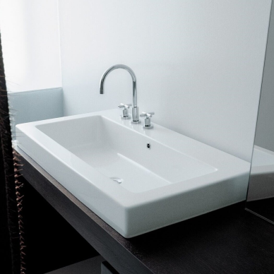 Flaminia Acquagrande 1010x550xH100 įleidžiamas praustuvas, baltas blizgus Flaminia Acquagrande 1010x550xH100 įleidžiamas praustuvas, baltas blizgus