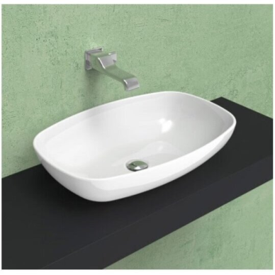 Flaminia Nuda 60x39 pastatomas ant stalviršio praustuvas, spalvų pasirinkimas 1 Flaminia Nuda 60x39 pastatomas ant stalviršio praustuvas, spalvų pasirinkimas 1