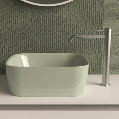 Flaminia Play 42x42xH16 pastatomas ant stalviršio praustuvas, spalvų pasirinkimas Flaminia Play 42x42xH16 pastatomas ant stalviršio praustuvas, spalvų pasirinkimas