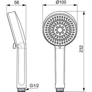 Galva rankinio dušo deal Standard Idealrain Alu+, 100 mm, 2 funkcijos, juoda matinė 1 Galva rankinio dušo deal Standard Idealrain Alu+, 100 mm, 2 funkcijos, juoda matinė 1
