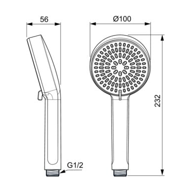 Galva rankinio dušo deal Standard Idealrain Alu+, 100 mm, 2 funkcijos, juoda matinė Galva rankinio dušo deal Standard Idealrain Alu+, 100 mm, 2 funkcijos, juoda matinė