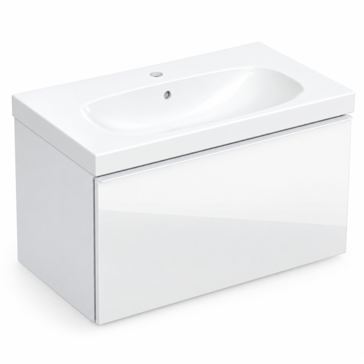 Geberit Acanto spintelė su praustuvu 75cm plotis, pasirenkama spalva