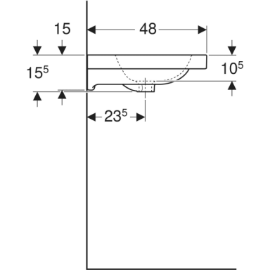 Geberit iCon Light praustuvas 75x48cm Geberit iCon Light praustuvas 75x48cm