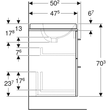 Geberit Selnova Square įleidžiamo praustuvo rinkinys su apatine spintele stalviršiu, dviejų stalčių, 79cm, spalvų pasirinkimas Geberit Selnova Square įleidžiamo praustuvo rinkinys su apatine spintele stalviršiu, dviejų stalčių, 79cm, spalvų pasirinkimas