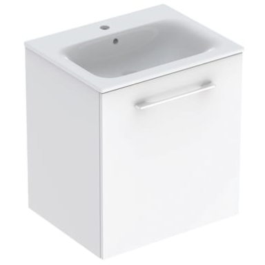 Geberit Selnova Square plonos konstrukcijos baldinis praustuvas, su apatine spintele, vienos durys, 60cm, pasirenkama spalva