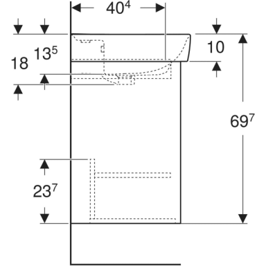 Geberit Selnova Square praustuvo rinkinys su spintele, vienerių durų, 55cm, pasirenkama spalva Geberit Selnova Square praustuvo rinkinys su spintele, vienerių durų, 55cm, pasirenkama spalva