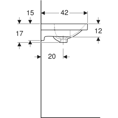 Geberit Acanto spintelė su praustuvu 75cm plotis, pasirenkama spalva 4