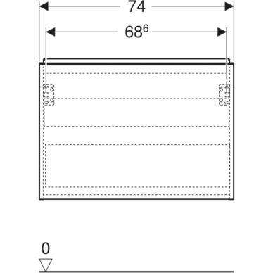 Geberit Acanto spintelė su praustuvu 75cm plotis, pasirenkama spalva 9
