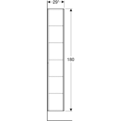 Geberit aukšta spintelė su vienomis durelėmis 36x180cm, pasirenkama spalva 1 Geberit aukšta spintelė su vienomis durelėmis 36x180cm, pasirenkama spalva 1