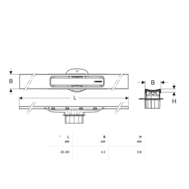 GEBERIT CleanLine30 dušo latako grotelės nerūdijančio plieno spalvos, 300-900 mm 6 GEBERIT CleanLine30 dušo latako grotelės nerūdijančio plieno spalvos, 300-900 mm 6