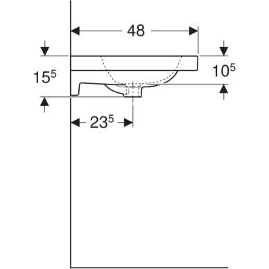 Geberit iCon Light dvigubas praustuvas 120x48cm 1