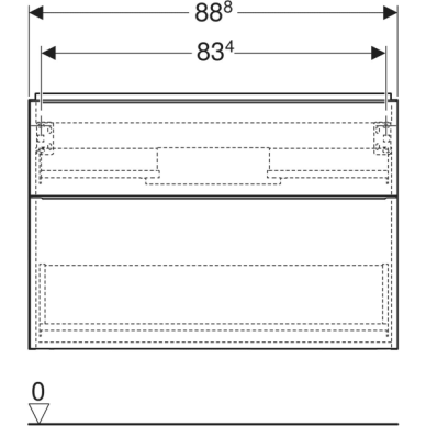 Geberit iCon spintelė praustuvui, su dviem stalčiais, 90cm, pasirenkama spalva 2 Geberit iCon spintelė praustuvui, su dviem stalčiais, 90cm, pasirenkama spalva 2