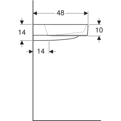 Geberit ONE praustuvas CleanDrain 60x48cm 1