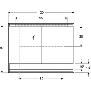 Geberit ONE veidrodinė spintelė su niša ir ComfortLight, su dvejomis durelėmis, virštinkinio montavimo, 120x90cm 2 Geberit ONE veidrodinė spintelė su niša ir ComfortLight, su dvejomis durelėmis, virštinkinio montavimo, 120x90cm 2